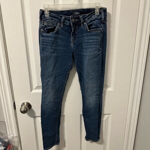 Silver jeans. Smoke free home. Worn a couple times.